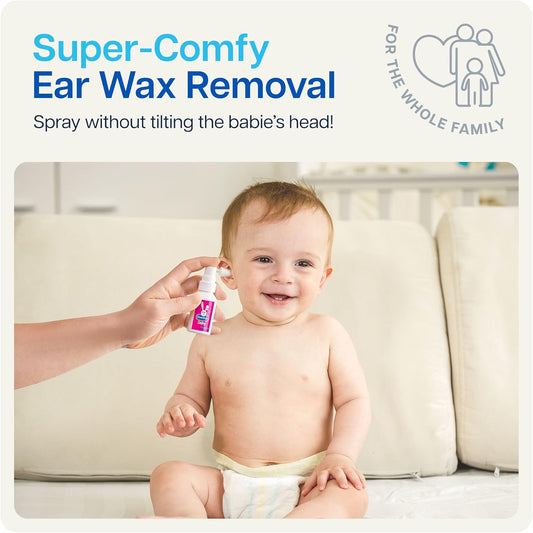 Naveh Pharma Cleanears Baby | Ear Wax Removal Kit Spray Ear Wax Softener Cleaner Ear Irrigation And Wax Dissolution | All-Natural Formula | Nonirritant – For Kids And Adults | 0.5 Fl Oz