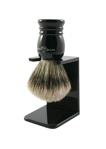 Edwin Jagger 1Ej256Sds Traditional Imitation Ebony Super Badger Hair Exfoliating Shaving Brush With Drip Stand For Shaving Soap Or Cream For Men And Women (Medium) : Beauty & Personal Care