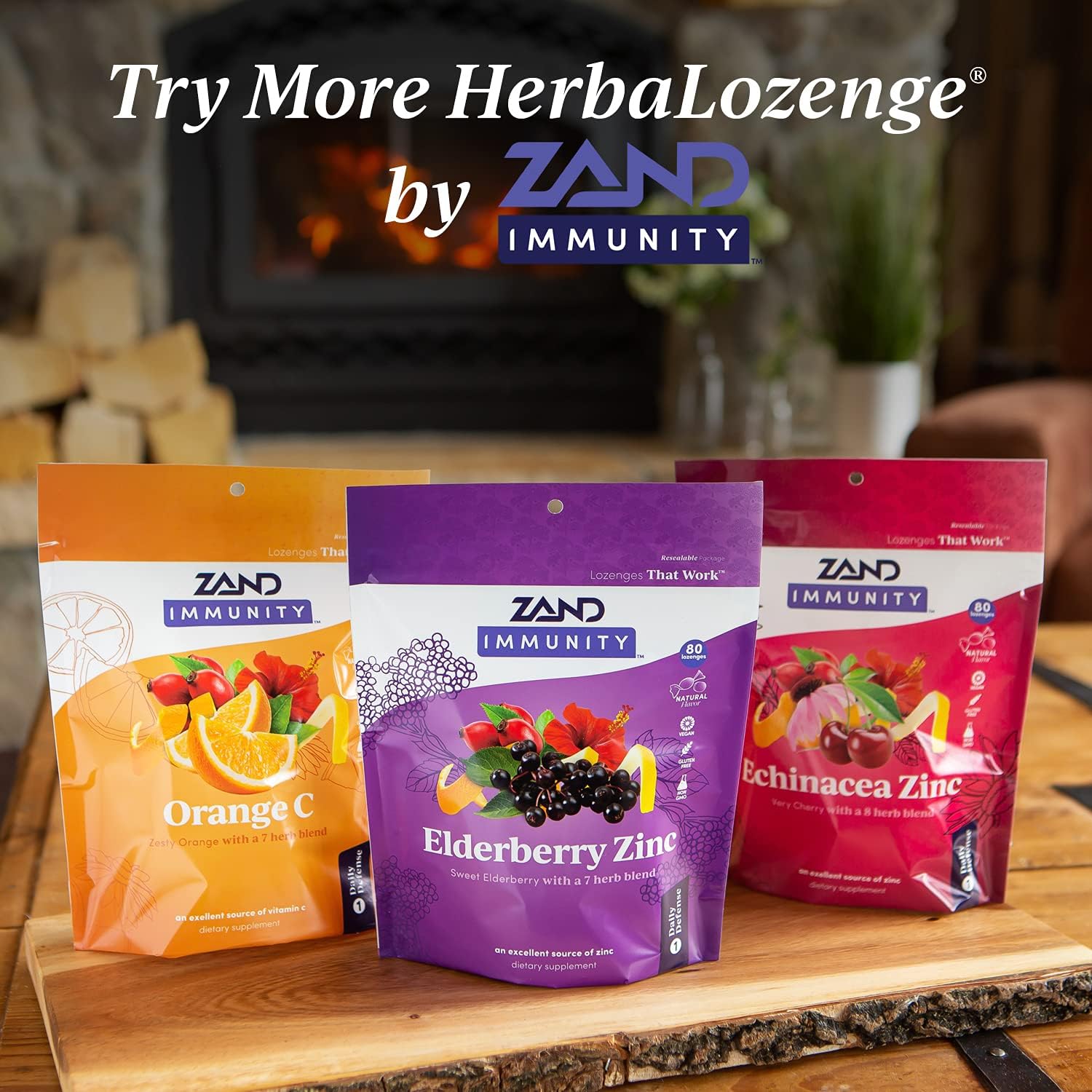 Zand HerbaLozenge Elderberry Zinc | Good-For-You Lozenges for Dry Throats | No Corn Syrup, No Cane Sugar, No Colors | 1 Bag, 15 Lozenges : Health & Household