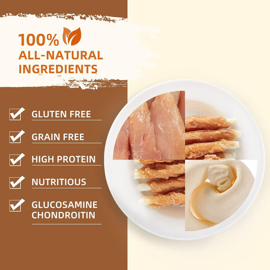 Jungle Calling Dog Treats, Chicken Wrapped Rawhide Sticks For Dogs, Delicious And Nutritious Training Reward Treats And Dog Chews Snacks, 6 Oz
