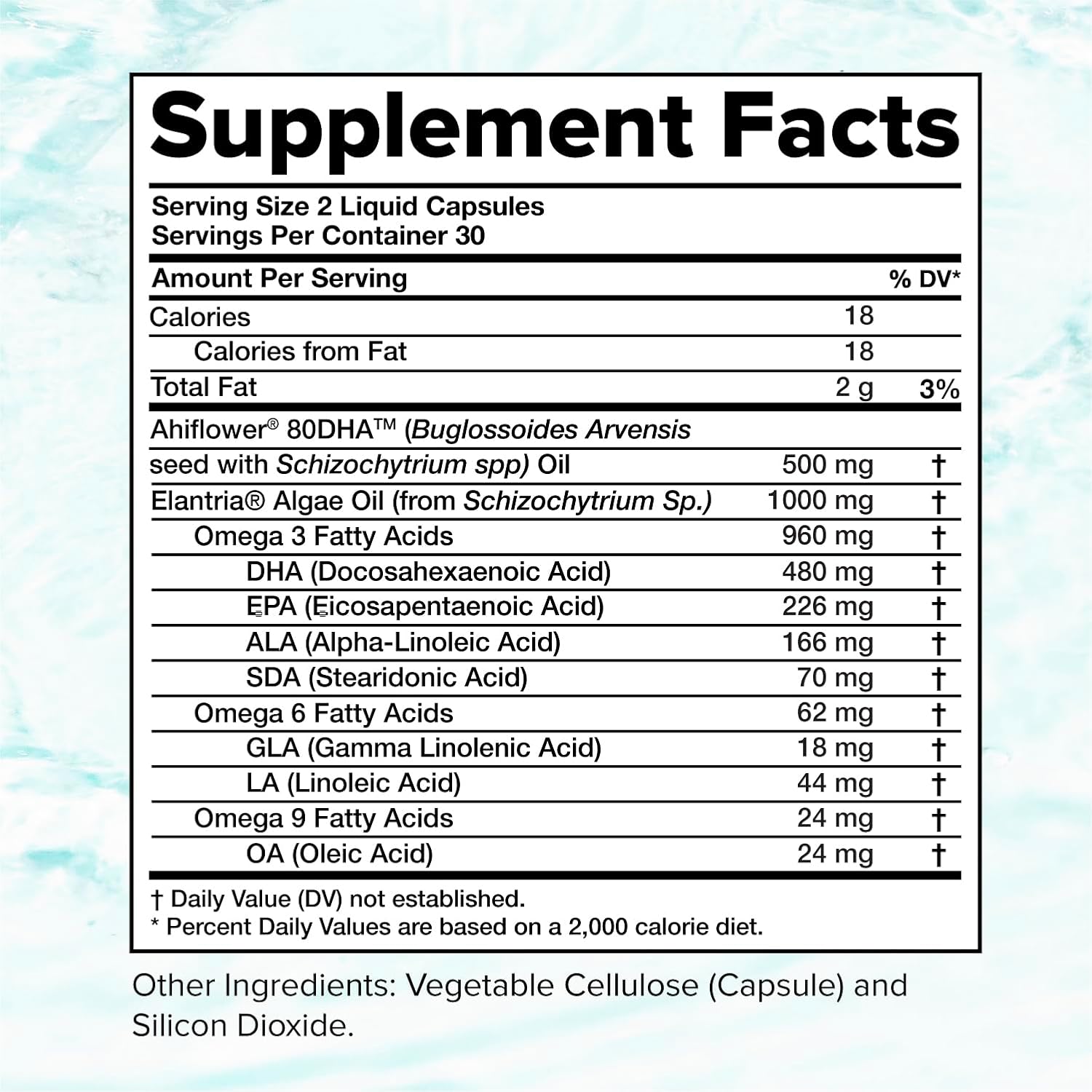 Vegan Omega 3 Supplement- 960Mg Omega-3 Fatty Acids, Dha, Epa, Sda, Ala Supplement - Immune Support- 30 Servings, 60 Liquid Capsules : Health & Household