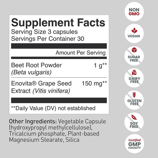 humanN SuperBeets Beet Root Capsules Quick Release 1000mg - Supports N