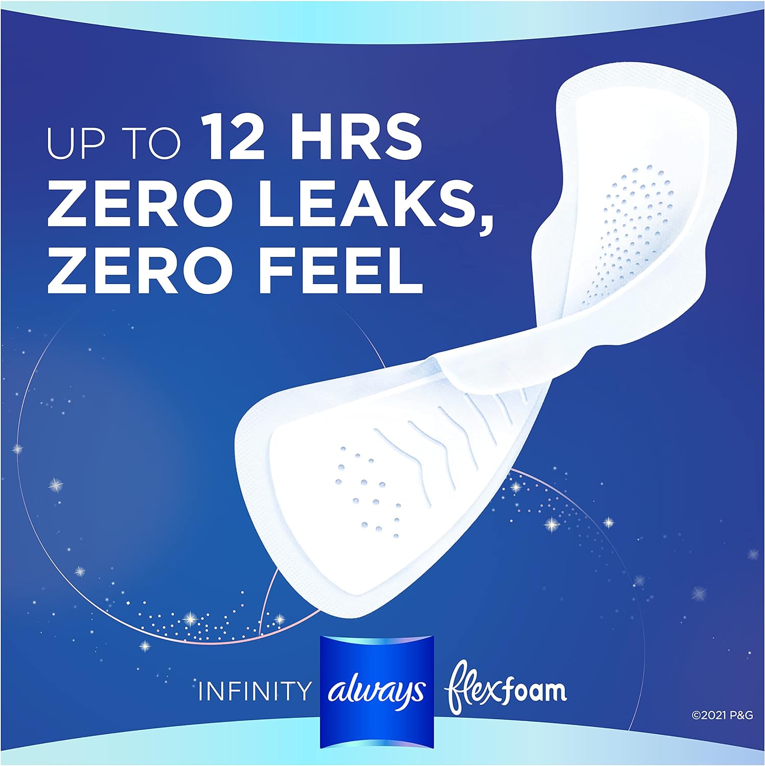 Always Infinity FlexFoam Pads for Women, Size 5, Extra Heavy Overnight Absorbency, Unscented, 22 Count (Pack of 2) : Health & Household