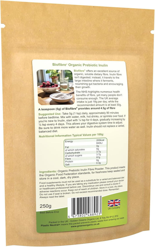 Golden Greens Organic Prebiotic Inulin Fibre, 250G
