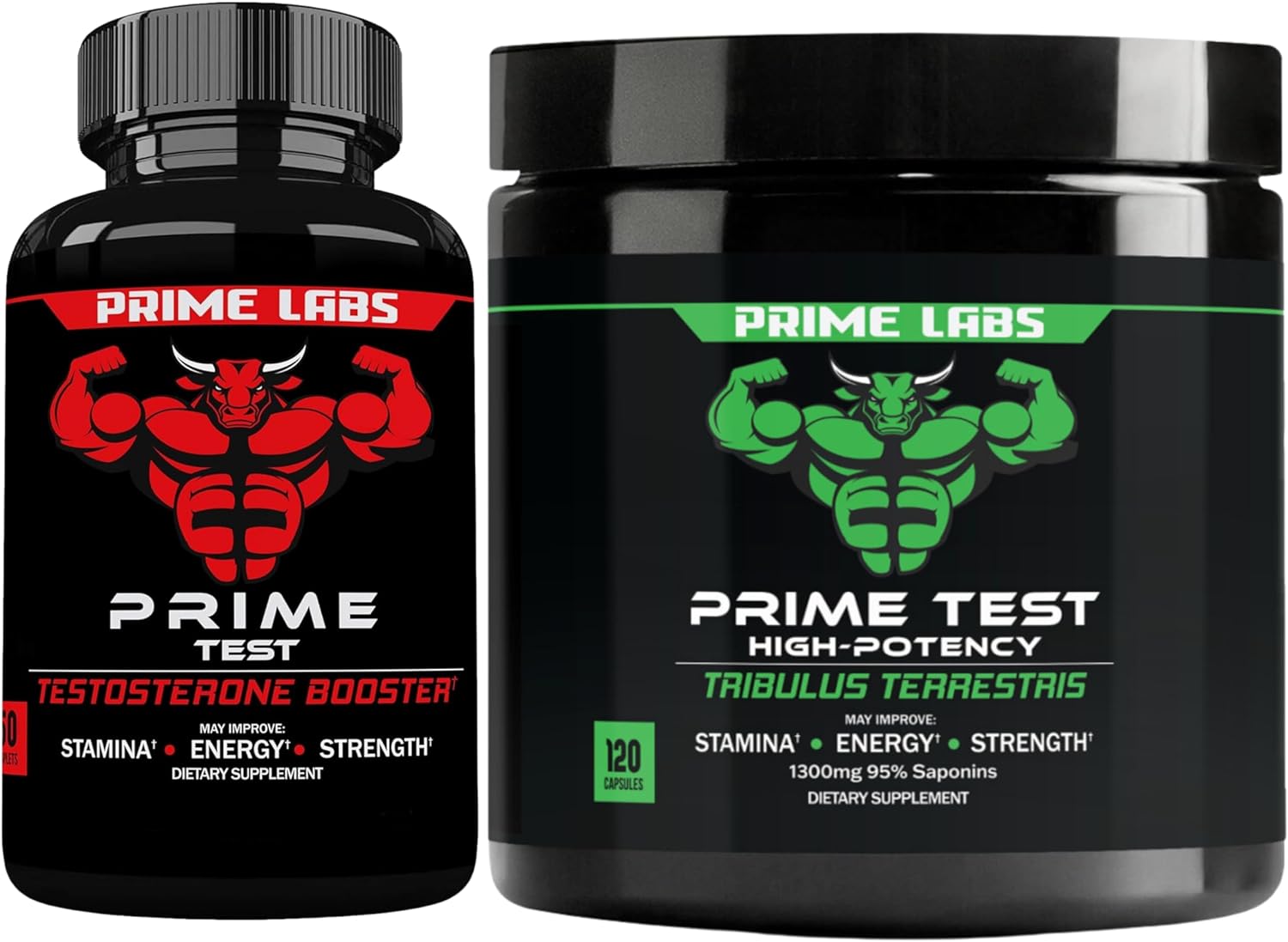 Prime Labs Prime Test Testosterone Booster (60 Ct) + Tribulus Terrestris (120 Ct)