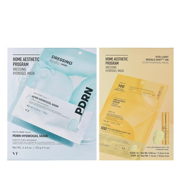 Vt Cosmetics Pdrn Hydrogel Mask 4Pcs&Vita-Light Reedle Shot 100 2-Step Hydrogel Mask 4Pcs