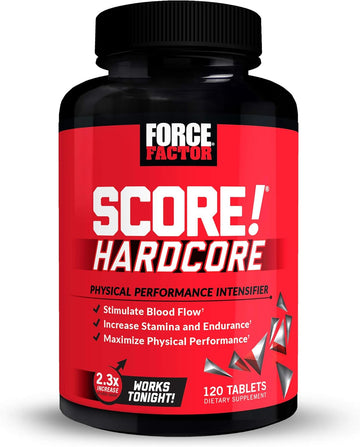 Force Factor Score! Hardcore Nitric Oxide Booster Supplement For Men With L-Citrulline, Yohimbe, Black Maca & B Vitamins To Increase Stamina, And Maximize Physical Performance, 120 Tablets