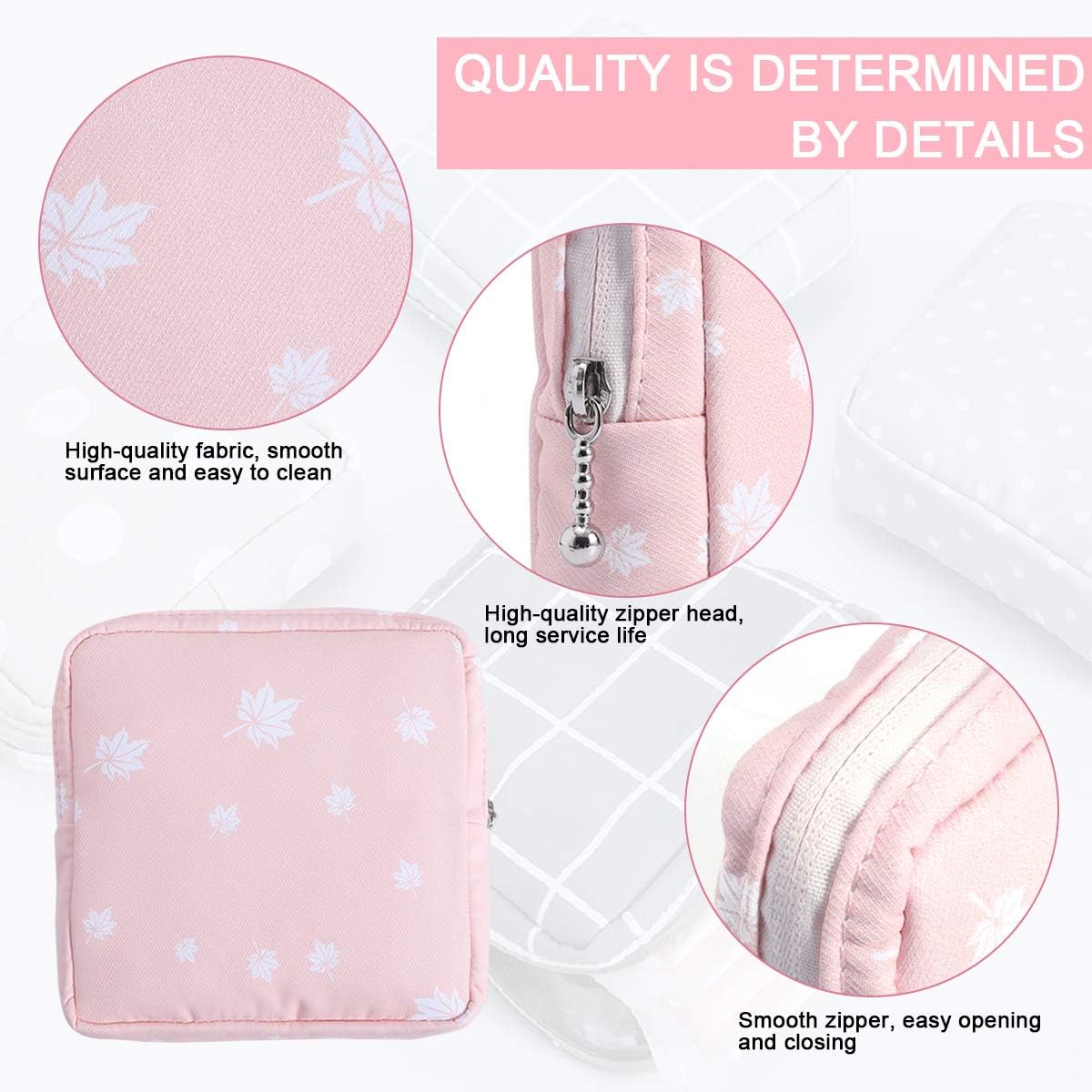 Tuciyke Sanitary Napkin Storage Bag,2pcs Cotton Cloth Portable Sanitary Storage Bag with Zipper 5x5 inches First Period Bag for Girls/Ladies/Women(Cactus) : Health & Household