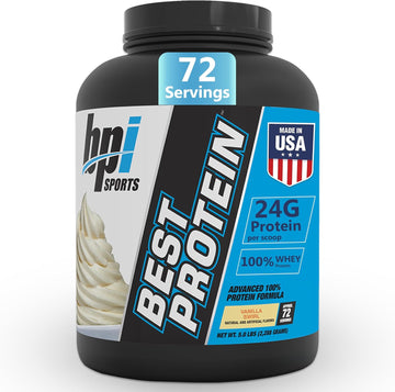 Bpi Sports Best Protein – 100% Whey Protein Powder – Muscle Growth, Recovery, Meal Replacement – No Maltodextrin, No Fillers, Gluten Free – For Men & Women | Strawberries And Cream – 5.2 Pounds