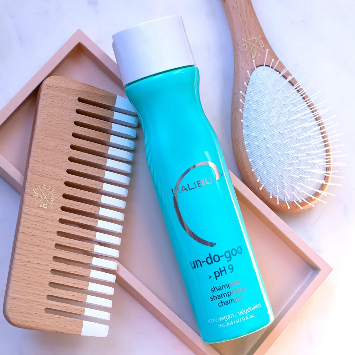 Malibu C Leave-In Conditioner Mist with Thermal and UV Protection (9 oz) + Miracle Repair Hair Reconstructor for Damaged Strands (9 oz) + Un-Do-Goo Clarifying Shampoo to Remove Product Buildup (9 oz) : Beauty & Personal Care