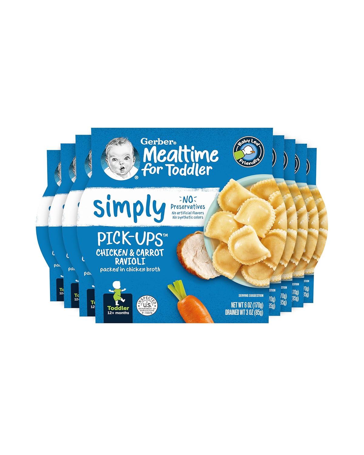 Gerber Pick-Ups, Chicken & Carrot Ravioli In A Chicken Broth, 6 Ounce (Pack Of 8)