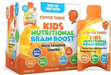 Cover Three Supplements for Kids Brain Supplement Smoothie, Omega 3 Li