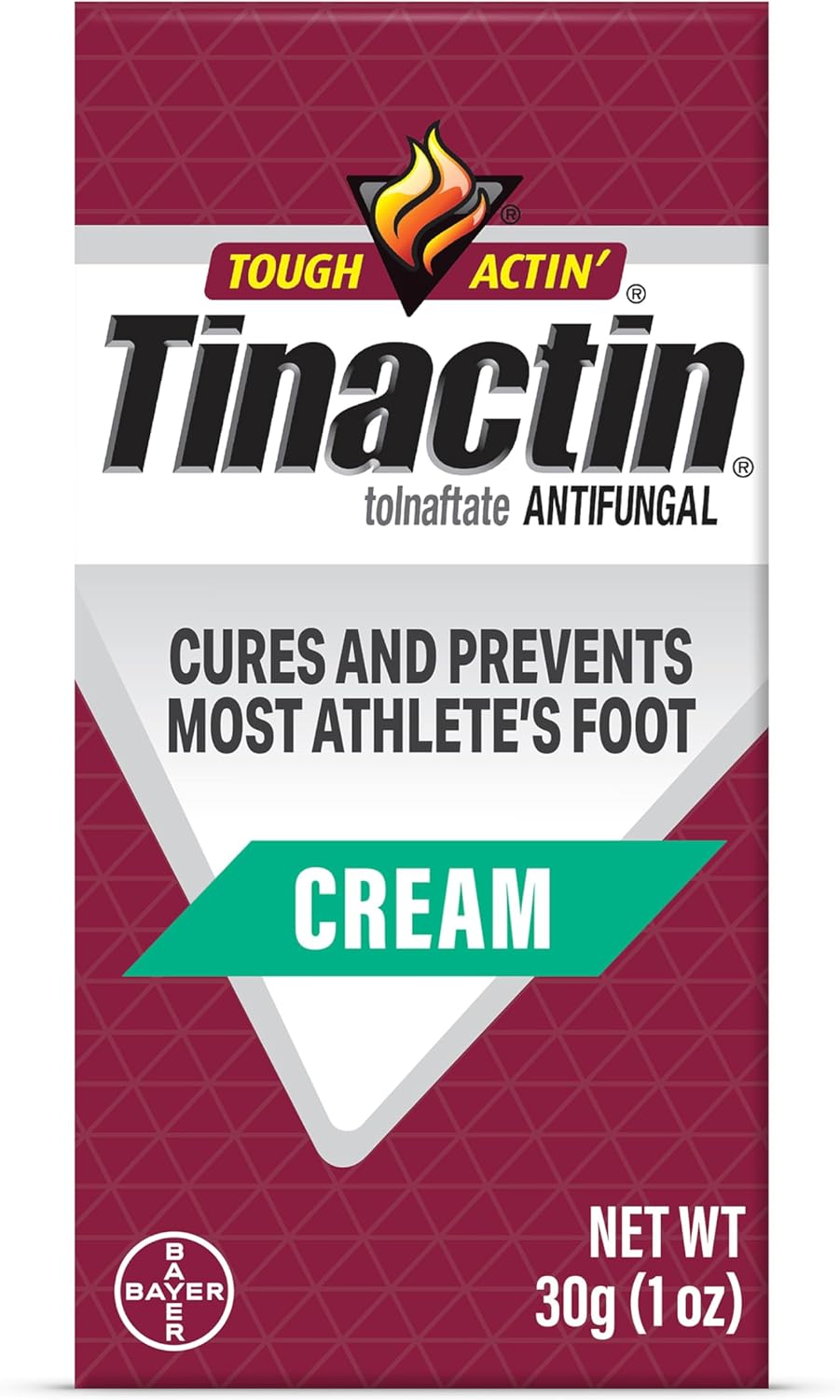Tinactin Antifungal Cream, Athlete’S Foot Treatment, Tolnaftate 1%, Proven Clinically Effective On Most Athlete’S Foot And Ringworm, 1 Ounce, 30 Grams, Tube