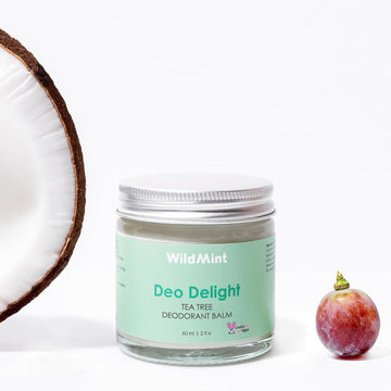 WildMint Deo Delight Natural Deodorant Balm | Hydrating & Healing Deo for Sesitive, Irritated Underarm Skin & Body Odour| Unisex & Aluminum-Free | UK Made Vegan & Cruelty-Free Skincare | 60ml