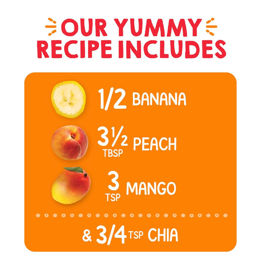 Happy Tot Superfoods Stage 4 Organic Toddler Food Banana Peach Mango Stage, Toddler Snack Pouch, Fruit And Veggie Puree, With Omega-3 Fiber Vitamin C, 4.22 Ounce