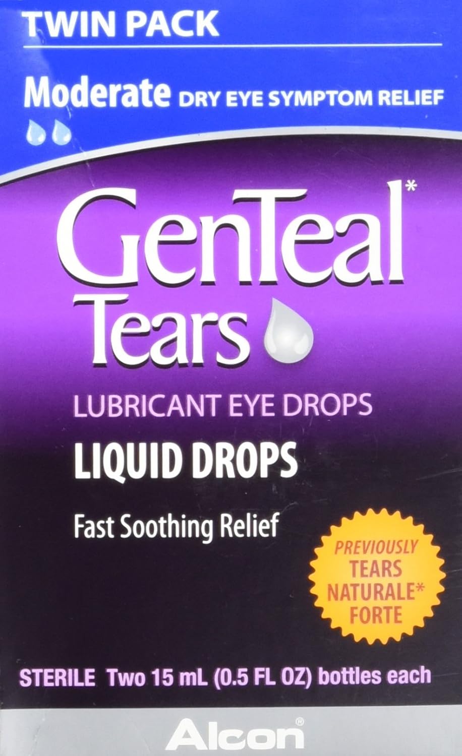 Genteal Tears Moderate Eye Drops, 0.507 Fluid Ounce : Health & Household