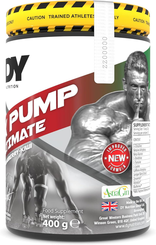 Dy Nutrition - Nox Pump Pre Workout Powder | 350Mg Caffeine | Strawberry Kiwi | High Performance Preworkout For Focus, Pump & Energy With L-Citrulline, Beta Alanine, L-Tyrosine. 400G. 20 Servings