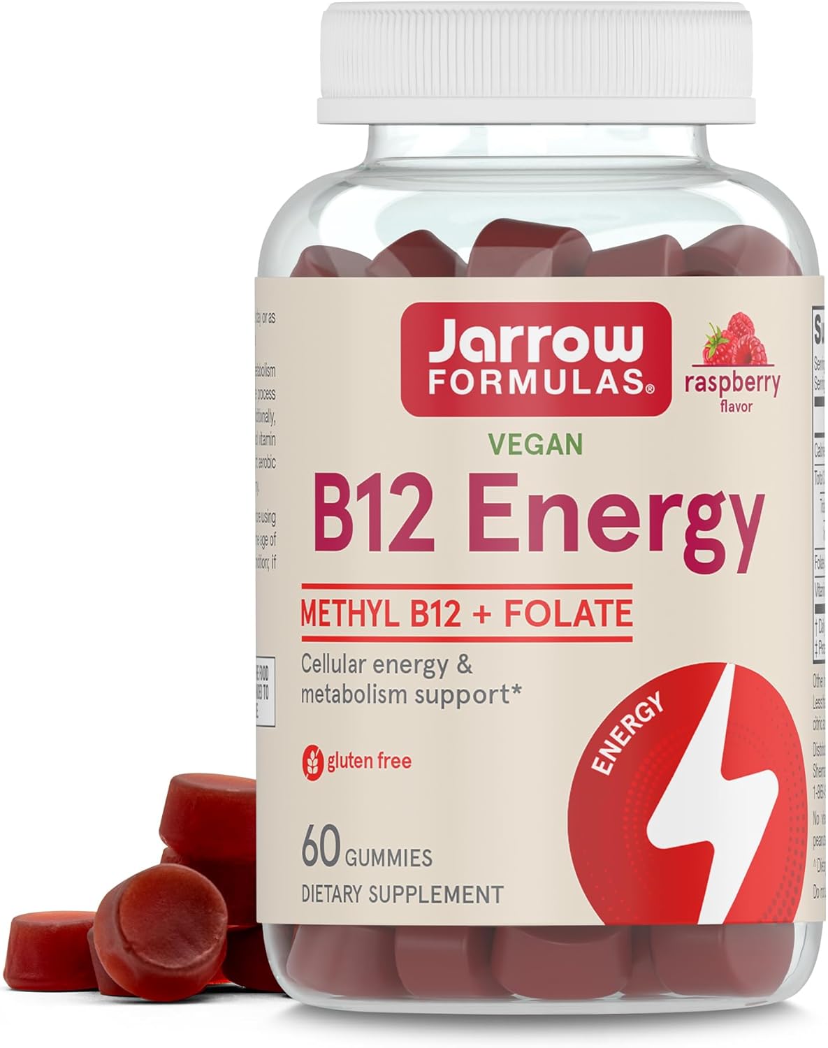 Jarrow Formulas® Methyl B12 And Folic Acid Energy, Dietary Supplement, B12 Gummies For Adults, 60 Gummies, 30 Day Supply