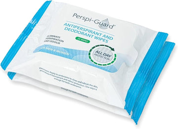 Perspi-Guard Antiperspirant & Deodorant Body Wipes For Adults, Travel Wipes For Women & Men - Camping, No Shower, Summer Holiday Essentials, 2-Pack