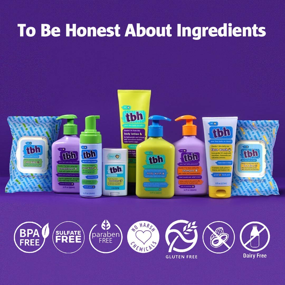 Tbh Kids Gentle Gel Face Wash For Kids, Preteens, And Teens With Sensitive Dry Oily Skin - Gentle Facial Cleanser And Hydrating Facewash For Girls And Boys - Sulfate Free, Paraben Free - 6 Oz