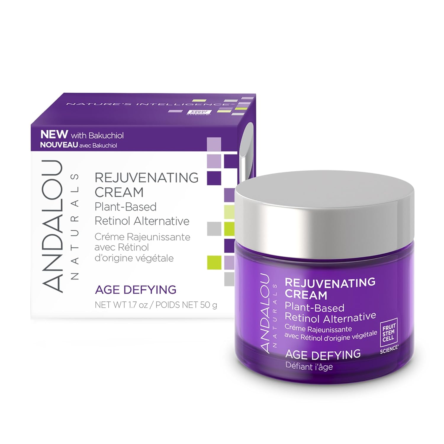 Andalou Naturals Age Defying Plant-Based Retinol Alternative Cream, 1.7 Ounce