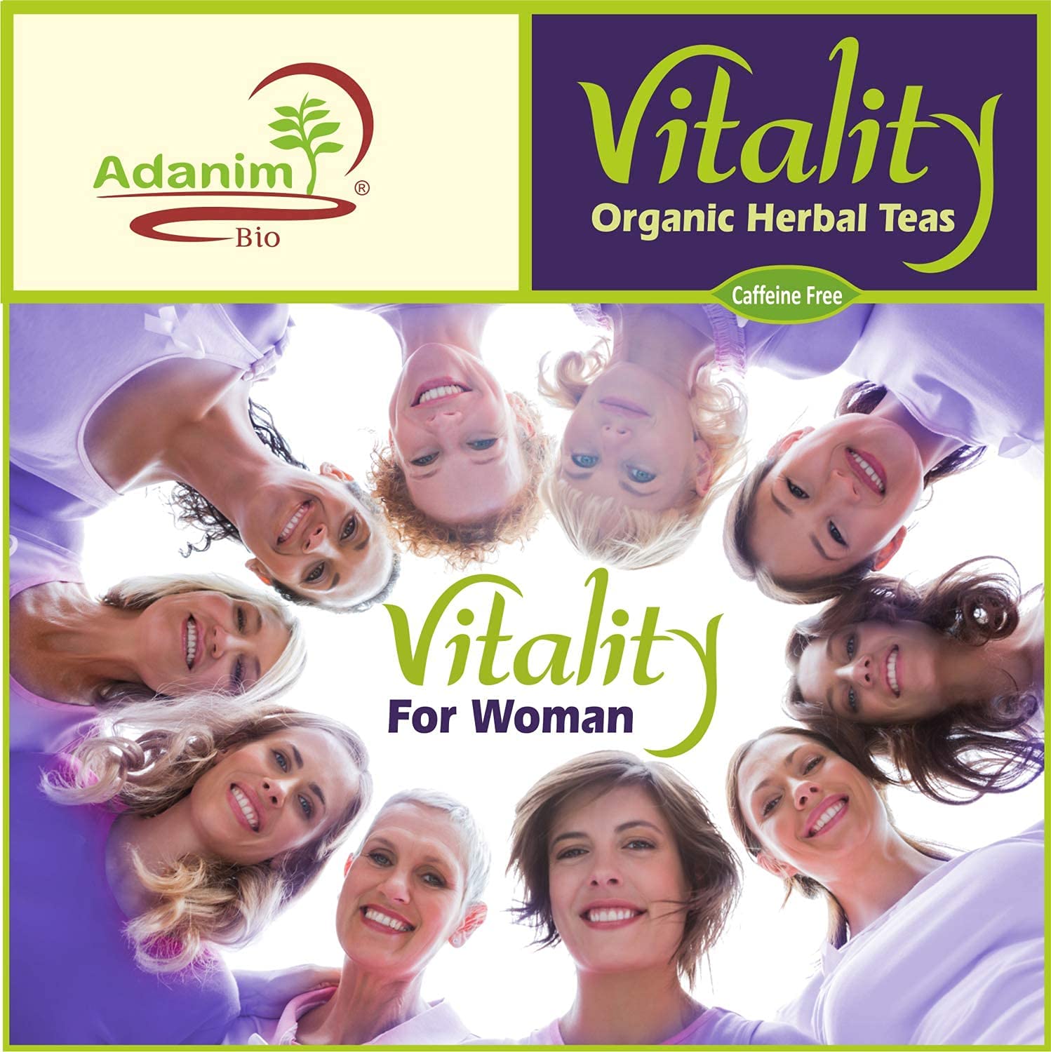 Adanim Bio Vitality Organic Tea Sampler Gift Set Box (8 Flavors Herbal Tea Variety Pack, 64 Individual Tea Bags) Caffeine Free Tea Sets, Assorted Tea Set, Tea Gifts For Tea Lovers