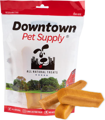 Downtown Pet Supply Yak Cheese Himalayan Dog Chews (1 lb) - 100% Natural, 3 Ingredients, USA Packed - Protein & Calcium Rich Dog Treats for Small to Large Dogs - Long Lasting Rawhide Free Yak Chews