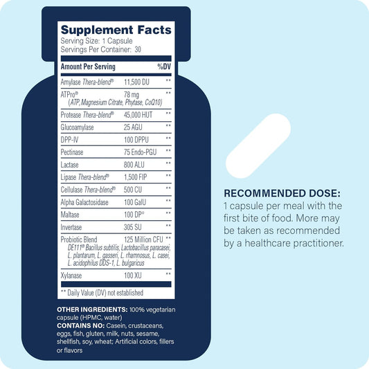 Complete Digestion, Full Support For Digestive Health And Help Reducing Gas, Bloating, Indigestion, And Irregularity With 125 Billion Cfu Probiotics, Vegetarian, 90 Capsules