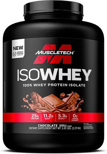 Muscletech | Isowhey | Whey Protein Isolate Powder| Muscle Builder For Men & Women | Post Workout Recovery Supplement | Chocolate | 5 Lbs | 72 Servings