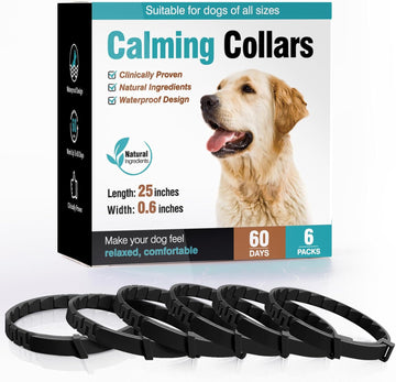 Calming Collar For Dogs 6 Packs Dog Pheromone Collars Relief Anxiety Stress Separation And Bad Behavior Pheromones Calm Lasts 60 Days 25 Inches Size Adjustable Waterproof Fit Small Large Medium Breed