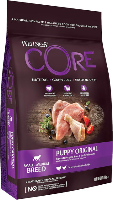 Wellness CORE Puppy Original, Dry Puppy Food, Puppy Food Dry for Small and Medium Sized Puppies, Grain Free, High Meat Content, Turkey & Chicken, 10 kg?10773