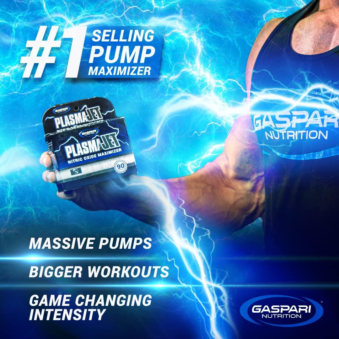 Gaspari Nutrition PlasmaJet, Legendary N.O. Nitric Oxide Maximizer, Increased Lean Mass and Strength, Maximum Vascularity and Vasodilation, 90 Capsule : Health & Household