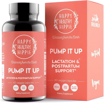 Happy Healthy Hippie Pump It Up [Lactation Supplement] Herbal [Breastfeeding Supplements] Supports Milk Supply Increase | Breast Milk Lactation Support, Postnatal Vitamins & Lactation Pills, 60 Ct