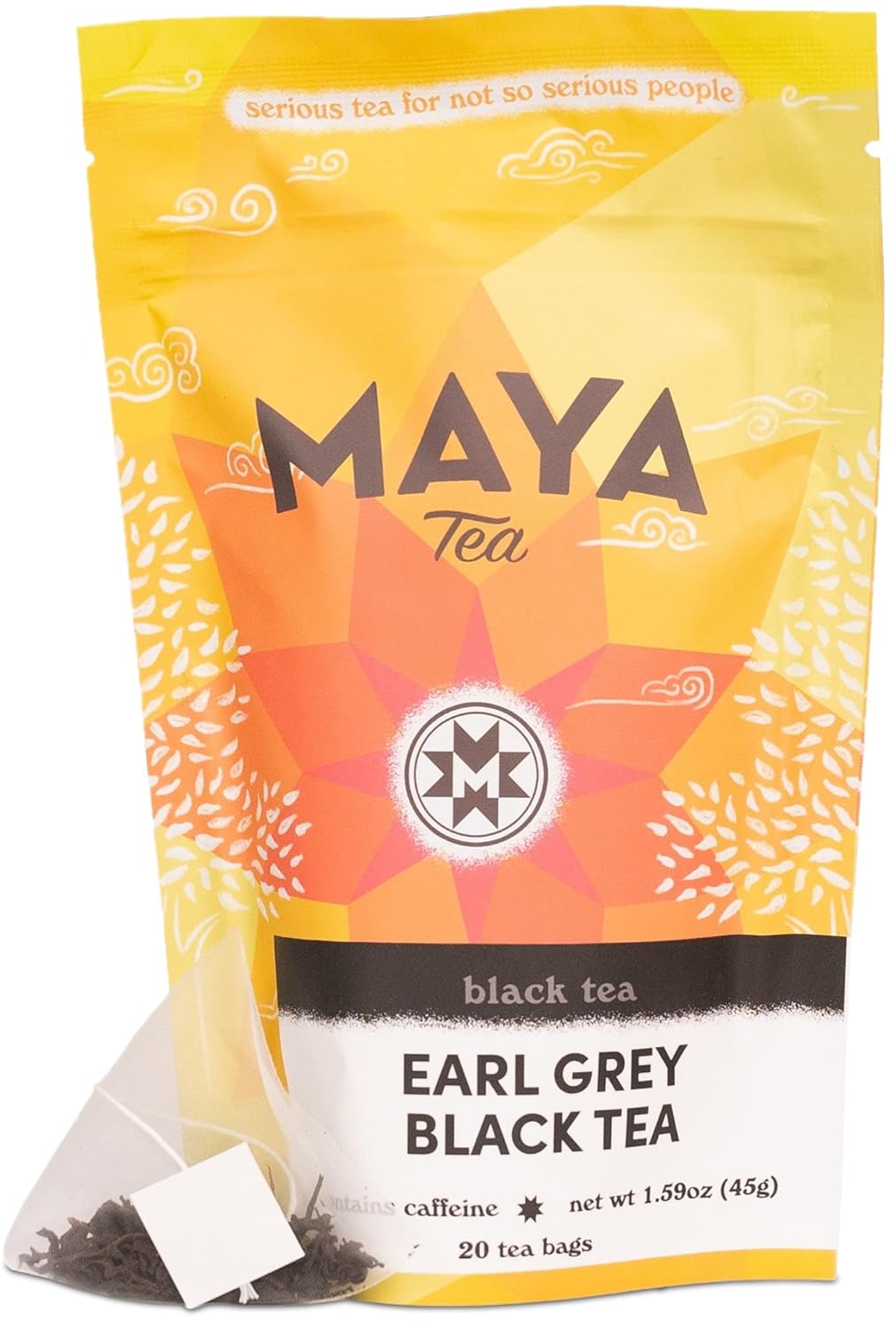 Maya Tea Earl Grey Black Tea Sachets, Contains Caffeine, All Natural, Pack Of 20
