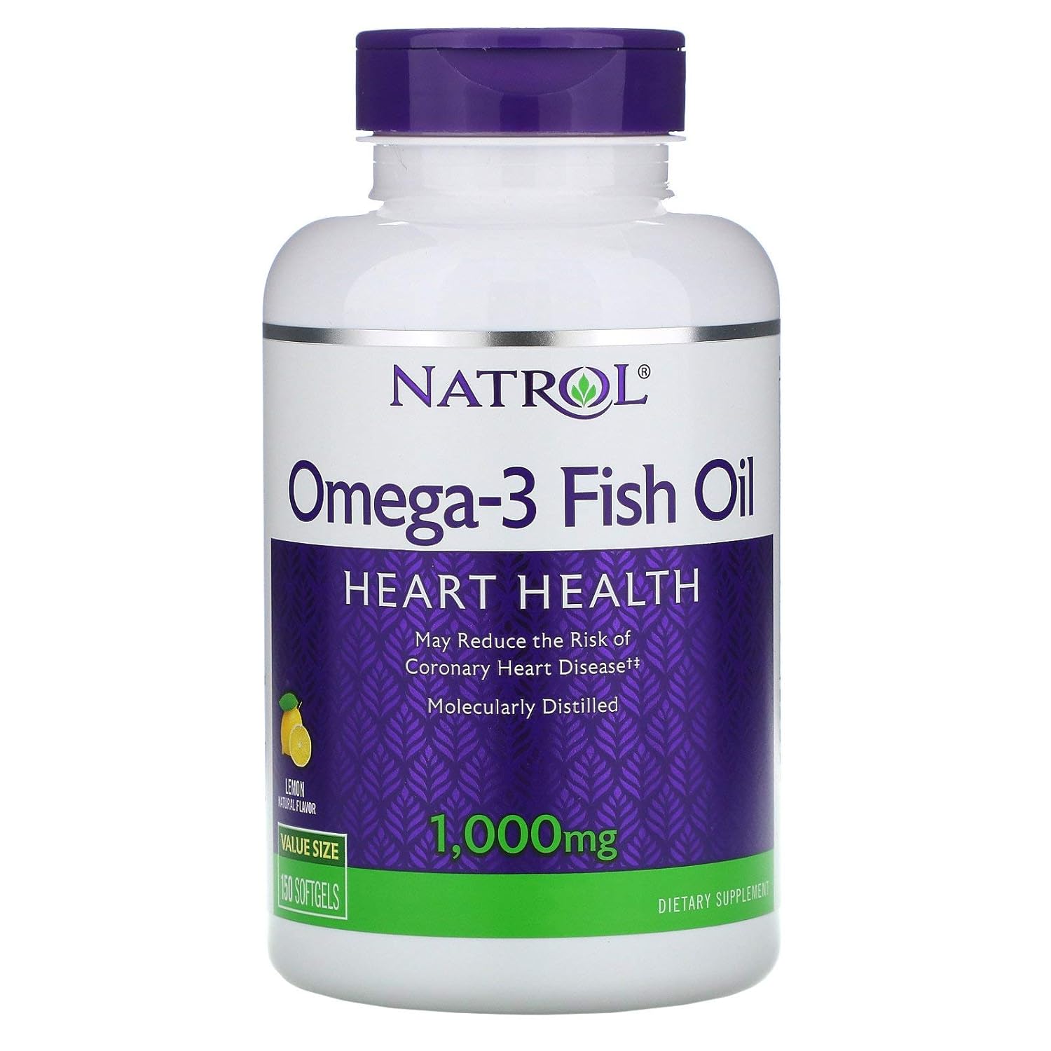 Natrol Omega-3 Fish Oil 1000mg, 150 Softgels (Pack of 2)