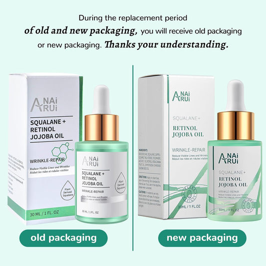 Squalane Retinol Jojoba Oil Moisturizer For Face Hydrate, Nourish, Moisturize Fine Lines And Wrinkles, Wrinkle-Repair Facial Oil For Smoother, Supple Skin 1 Fl. Oz