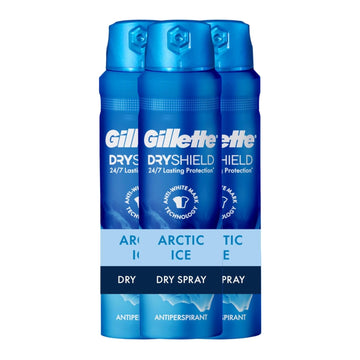 Gillette Dry Spray Antiperspirant And Deodorant For Men Arctic Ice 4.3 Oz (Pack Of 3)