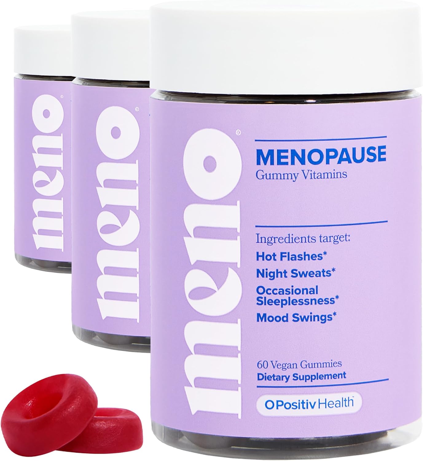 Meno Gummies For Menopause, 30 Servings (Pack Of 3) - Hormone-Free Menopause Supplements For Women With Black Cohosh & Ashwagandha Ksm-66 - Helps Alleviate Hot Flashes, Night Sweats, & Mood Swings