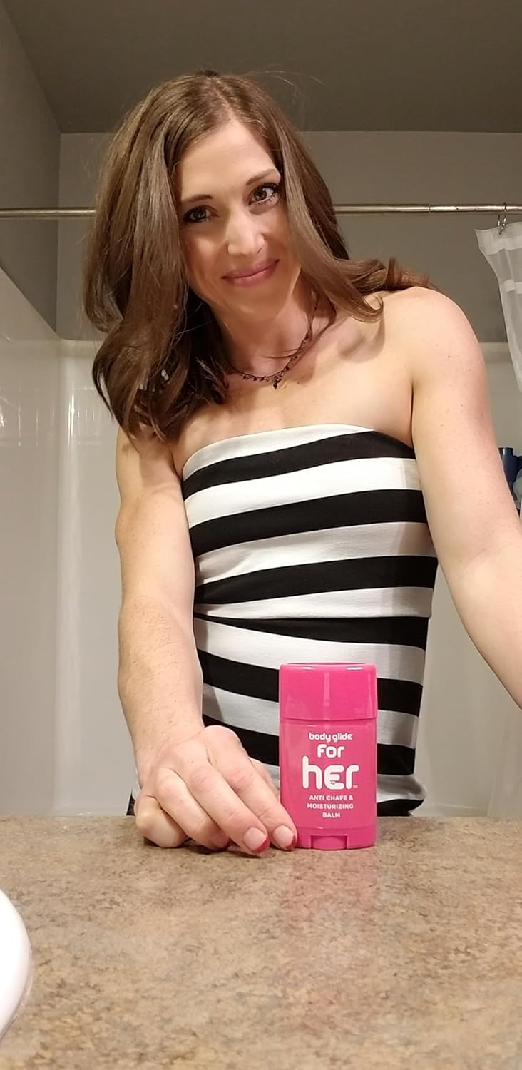 Body Glide For Her Anti Chafe Balm | Chafing Stick With Added Emollients | Great For Dry, Sensitive Skin And/Or Sensitive Areas | Use On Chest, Bra, Butt, Groin, Arm, And Thigh Chafing | 1.5Oz