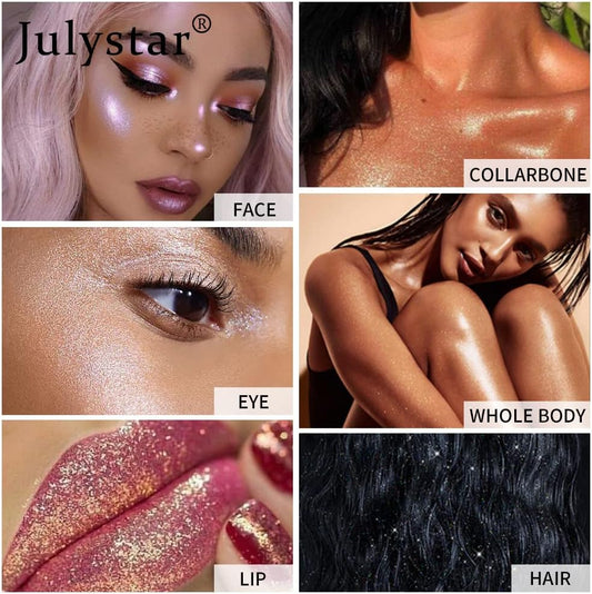 Julystar Body Glitter High-Gloss Powder To Brighten The Whole Body High-Gloss Powder Repair Powder Natural Stereo Repair Makeup (03#)