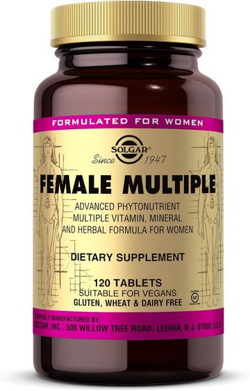 Solgar Female Multiple, 120 Tablets - Multivitamin, Mineral & Herbal Formula for Women - Advanced Phytonutrient - Vegan, Gluten Free, Dairy Free - 40 Servings