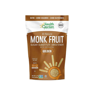 Health Garden Monk Fruit Sweetener, Golden- Non Gmo - Gluten Free - 1:1 Sugar Substitute - Kosher - Keto Friendly (9.75 Lb)