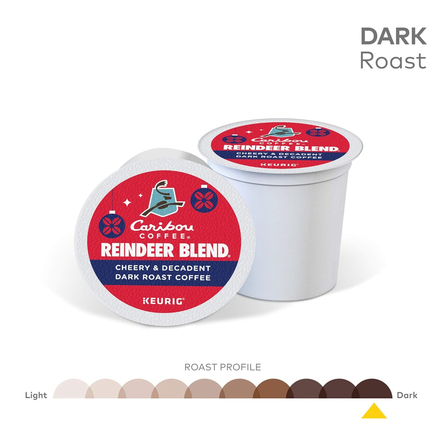 Caribou Coffee Reindeer Blend, Single-Serve Keurig K-Cup Pods, Dark Roast Coffee Pods, 88 Count : Grocery & Gourmet Food