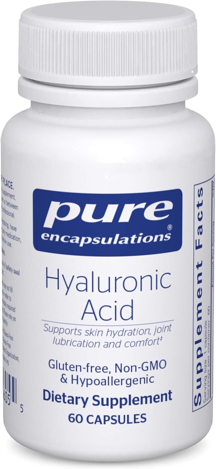 Pure Encapsulations Hyaluronic Acid - For Skin Hydration, Joint Lubrication & Joint Health* - Effective Absorption - Gluten Free - Vegan & Non-Gmo - 60 Capsules