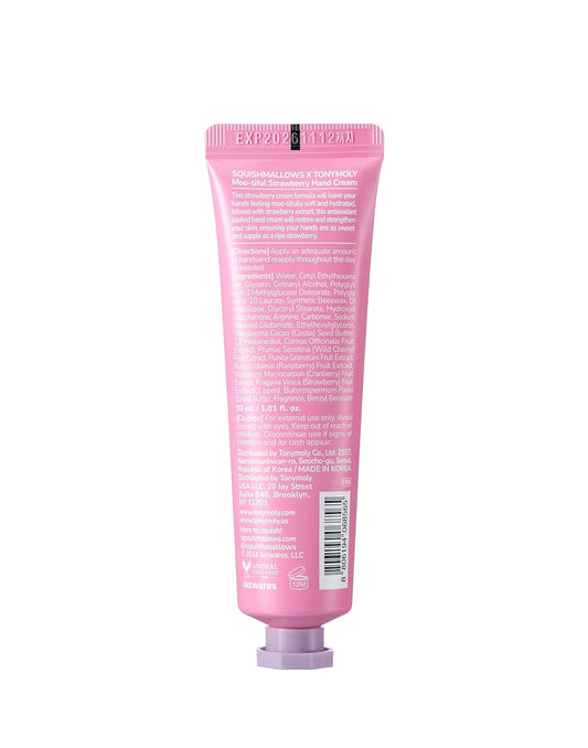 Tonymoly X Squishmallow Valentine Patty Moo-Tiful Strawberry Milk Hand Cream - Moisturizing And Soothing, 30Ml