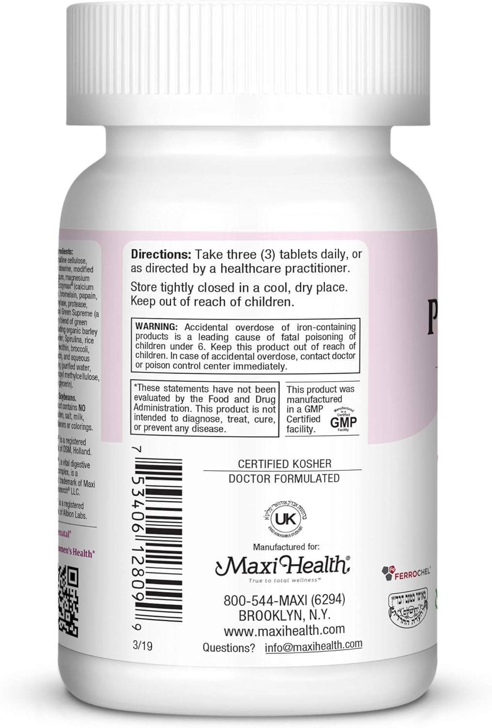 Maxi Health, Maxi Prenatal, 90 Count (Pack of 1) : Health & Household