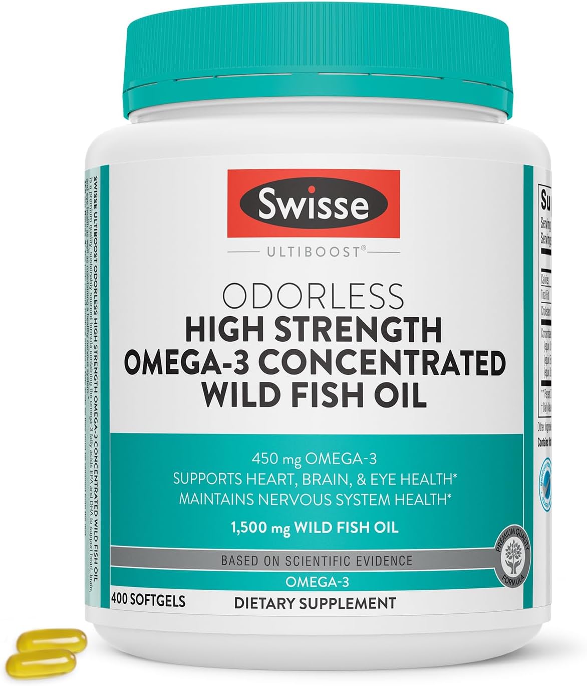 Wild Fish Oil Omega 3 - EPA DHA Fish Oil Supplements - Burpless & Odor