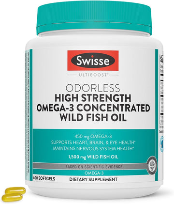 Wild Fish Oil Omega 3 - EPA DHA Fish Oil Supplements - Burpless & Odor