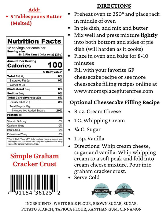 Simple! Gluten Free Graham Cracker Crust Mix