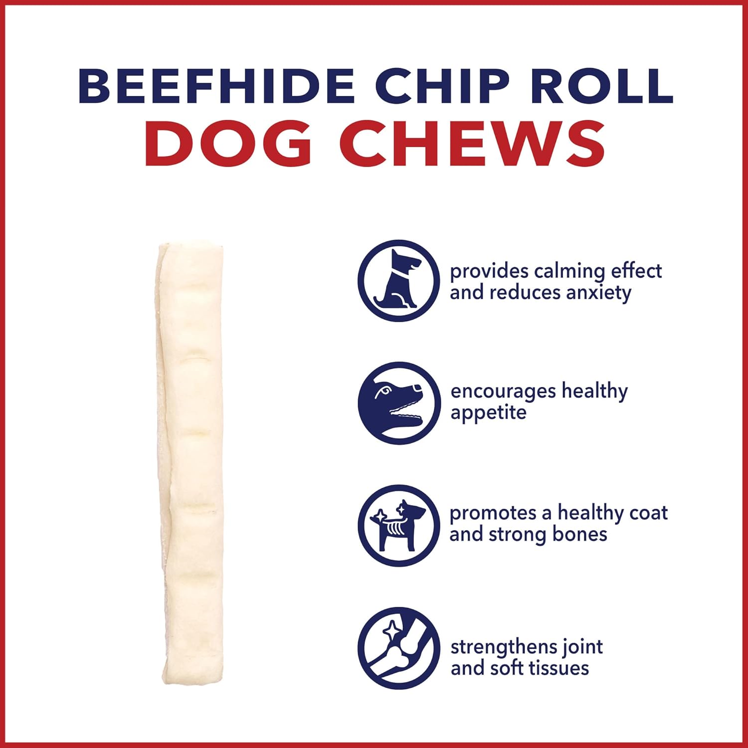 Pet Factory American Beefhide 5" Chip Rolls Dog Chew Treats - Natural Flavor, 50 Count/1 Pack : Pet Supplies